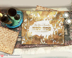 Personalized Passover Table Runner Matzah Cover Set Afikomen Set Passover 7 Species Israel Jewish Holiday Decor Custom Gift Matzah Afikomen
