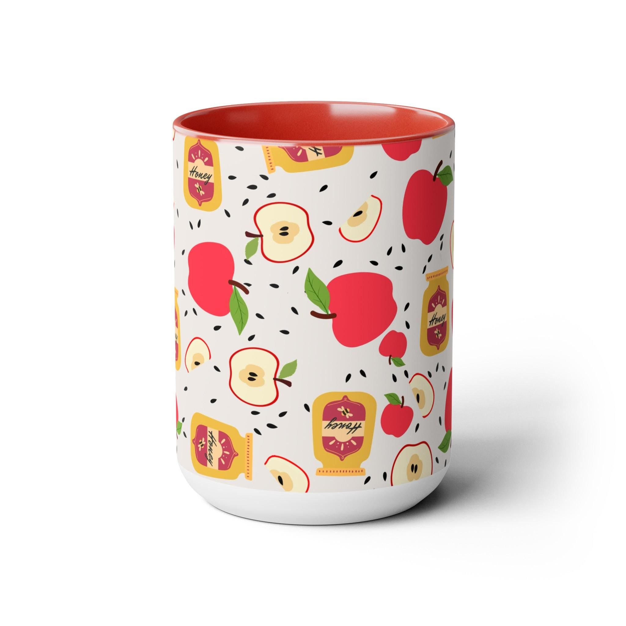 Rosh Hashana Apple Honey Mug Accent Coffee Mugs 11 oz 15 oz red blue Am Israel Chai jewish gift Israelite Israeli Rosh Hashanah gifts