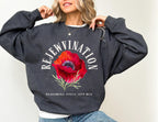 ReJEWvination Sweater unisex Shirt woman sweatshirt jewish gifts Israel Art Design Jewish Shirt Hanukkah Israeli Artist Kalanit red flower