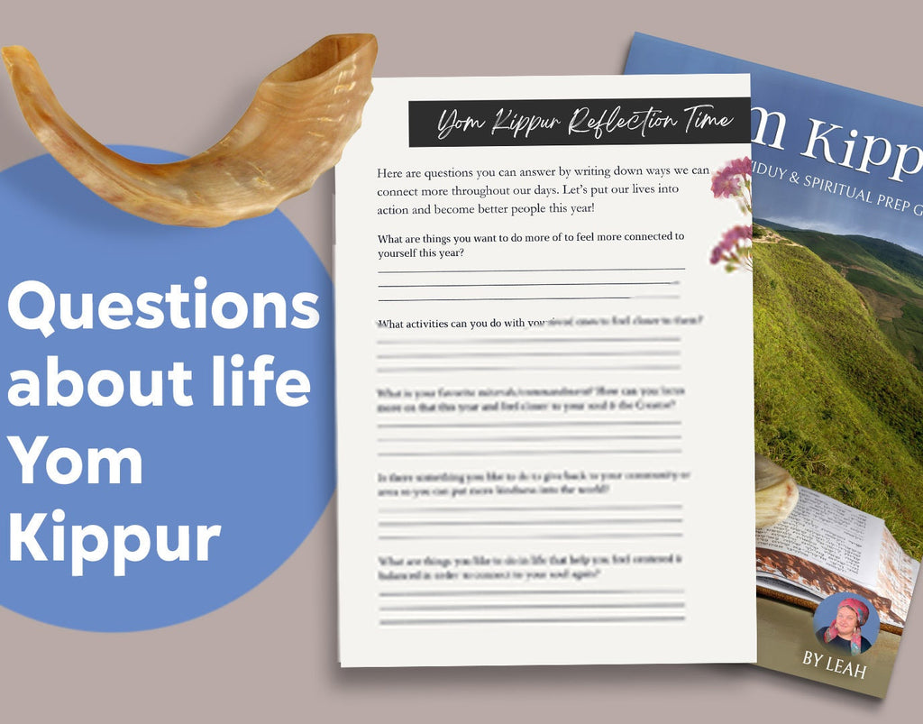 Yom Kippur Questions, Personal Spiritual Prep sheet, ebook, Download, shana tova, Printable, Digital, jewish holiday, gift, Jewish new year