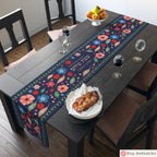 Shabbat Shalom Challah Cover Table Runner Floral Kalanit Design Jewish Gifts Decor Am Yisrael Chai Kalanit Flowers Israeli Personalized Gift