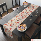 Hanukkah Donut Table Runner Chanukah Jewish gifts Jewish holiday Israel Donuts Art Dessert jewish art table decor, custom personalized gift