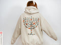 Menorah Hanukkah Hoodie Sweater T-Shirt kid Floral Art Sweatshirt Jewish Gift Israeli Artist Israel Jewish Shirt Chanukah Israeli Artist