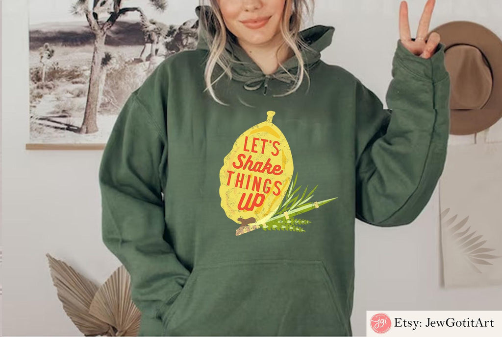 Etrog Sukkot Shirt Unisex Lulav Rosh Hashanah Israeli Artist tshirt Sweatshirt Sukkah Feast of Tabernacle Decoration gift kid Jewish Holiday