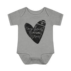 Israel Love Heart Baby Onesie Infant Baby Rib Bodysuit, my heart is with Israel, i stand with Israel, baby gift, jewish gift, israel pride