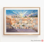 Jerusalem Kotel Art Print: Western Wailing Wall, Israeli Artist, Matte Finish