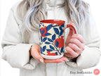 Pomegranate Red Mug 11oz 15oz Am Yisrael Chai, jewish art coffee cup Ceramic Mug Israel Jewish gift Rosh Hashanah Gift Israeli Fruit Mug