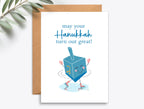 Dreidel Funny Holiday Cards Happy Hanukkah Card Dreidel, Chanukah Card Greeting Cards Holiday Card Set, Dreidel ice skater Hanukkah card set