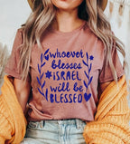 Bless Israel and you will be Blessed TShirt graphic shirt israel art jewish gift Israeli Pride Proud Jew Israeli Am Yisrael Chai Jewish Star