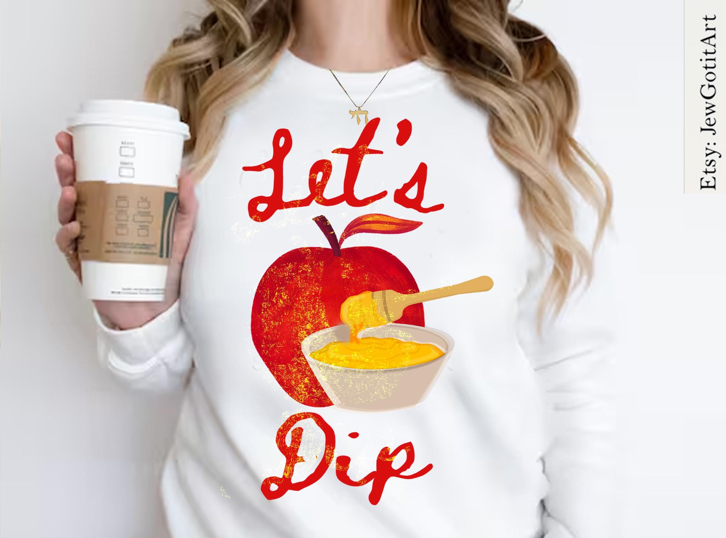Shana Tova Shirt Let’s Dip Rosh Hashanah Tee Apple Honey Jewish New Year Shirt Hebrew Israel Gift Rosh Hashana Gift Am Yisrael Chai T-Shirt
