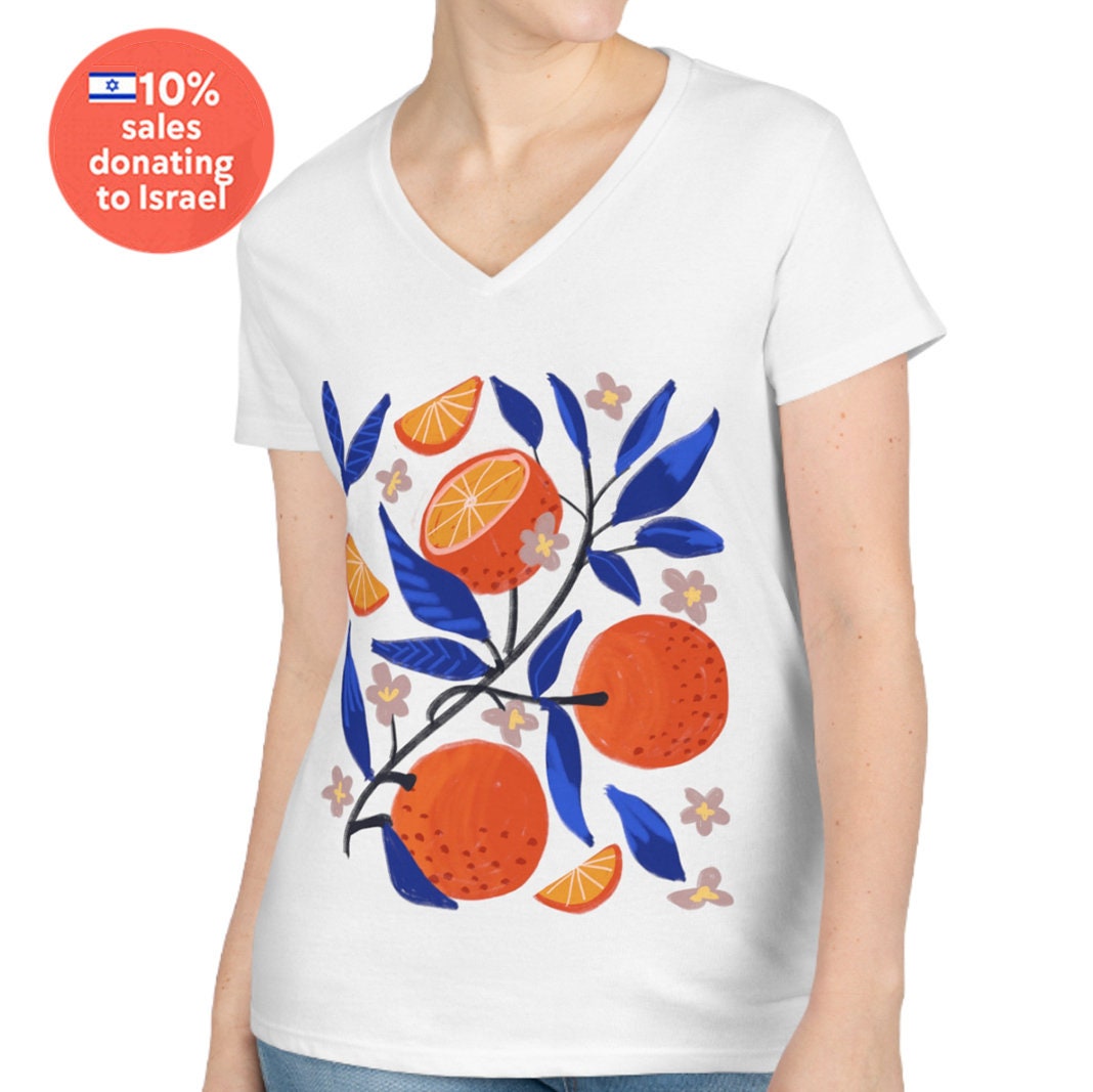 Any Design on Women's V-Neck Shirt, Unisex Jersey Short Sleeve V-Neck Tee, Hanukkah hanukkah gifts tshirt graphic tee Israel art, Am Yisrael