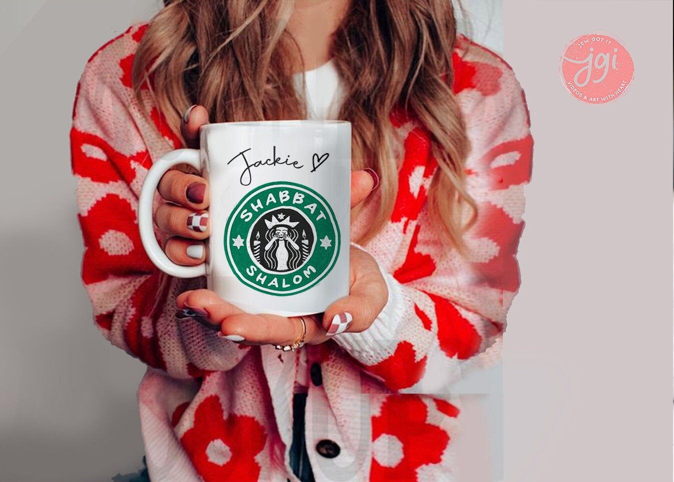 Custom Starbucks Shabbat Shalom Mug with Heart | good shabbos | Starbucks Mug Personalized | Custom Starbucks Mug | Jewish Gift, gift