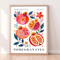Pomegranate Wall Art Print Israeli Fruit Art for Kitchen or Dining Room Framed Israel Artwork Jewish Home Decor Mediterranean Style Art