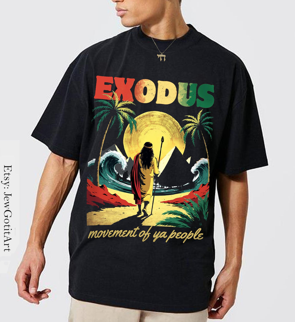 Exodus Passover T-Shirt Reggae T-Shirt Movement of Ya People Rastafarian Shirt Spiritual Gift, Biblical T-Shirt African Heritage Apparel Art