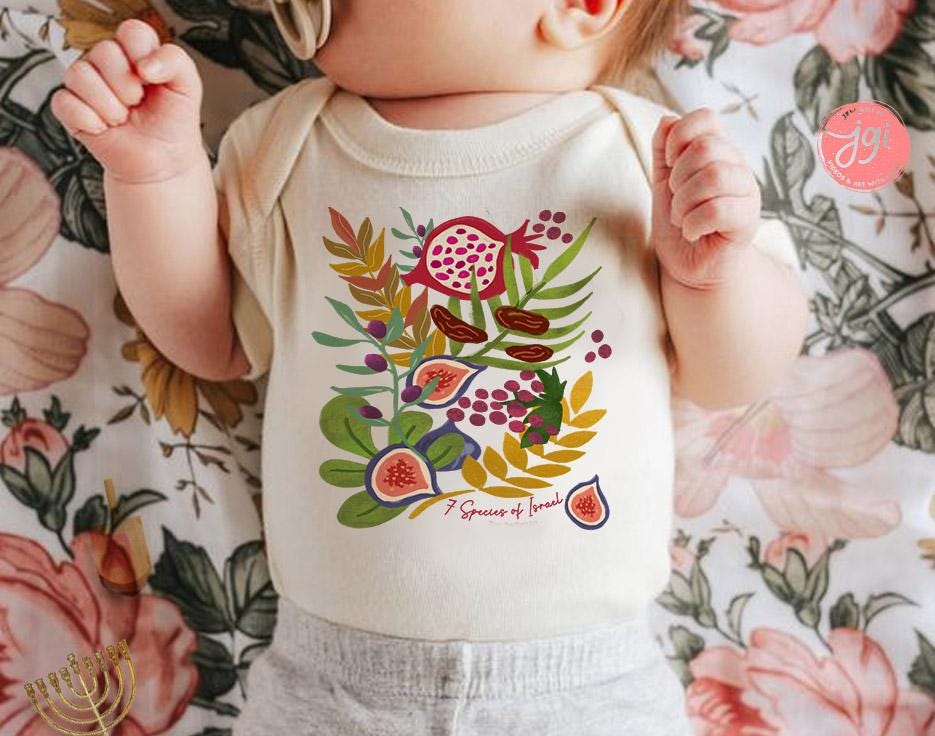 Fruits & Produce of Israel, 7 species Israel, fruit, shirt woman, man shirt, jewish gift, Israel, Design Graphic Shirt, Gift for her, shirt