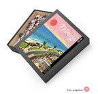 Israel Cities Puzzles Jewish Art Gift Kids Adult Gift Israeli Artist Puzzle Box 120, 252, 500, 1000 Piece Jerusalem Tel Aviv City Passover