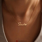 Hebrew Name Necklace Custom Necklace Personalized Jewelry Designed Israeli Artist Customizable Nameplate Necklace English Jewish Gift Her