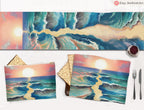 Passover Table Runner Splitting of the Sea Set & Afikomen Matzah Cover Set Israel Jewish Art Gift Pesach Table Decor Seder Table Red Sea Art