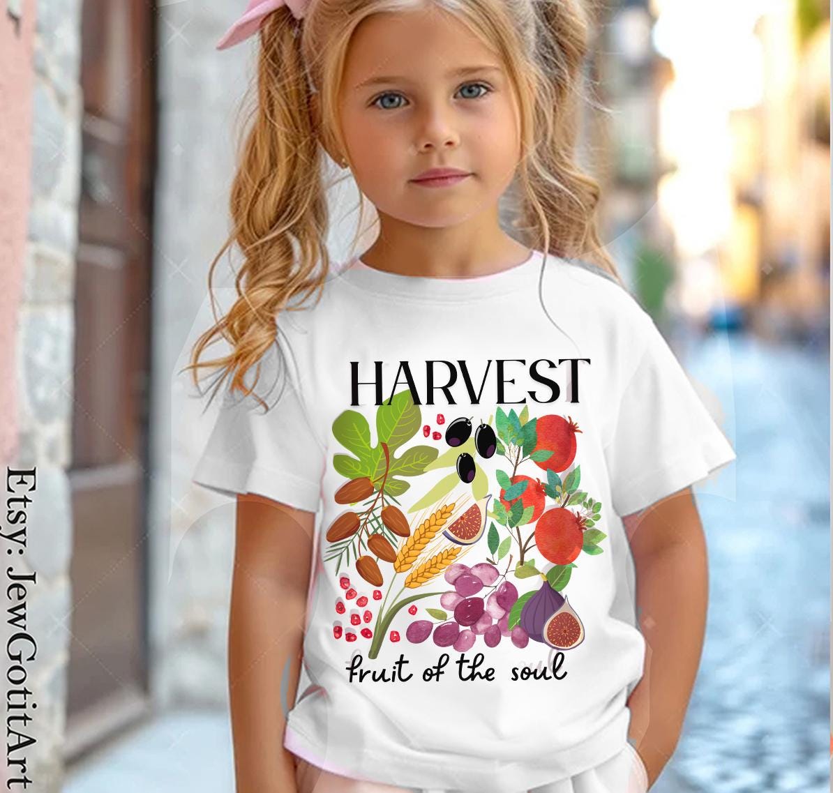 Harvest T-Shirt Design Shavuot Shirt Fall Fruit Tee Sweatshirt Autumn Shirt Thanksgiving Outfit Botanical Garden Gift Farm 7 Species Israel