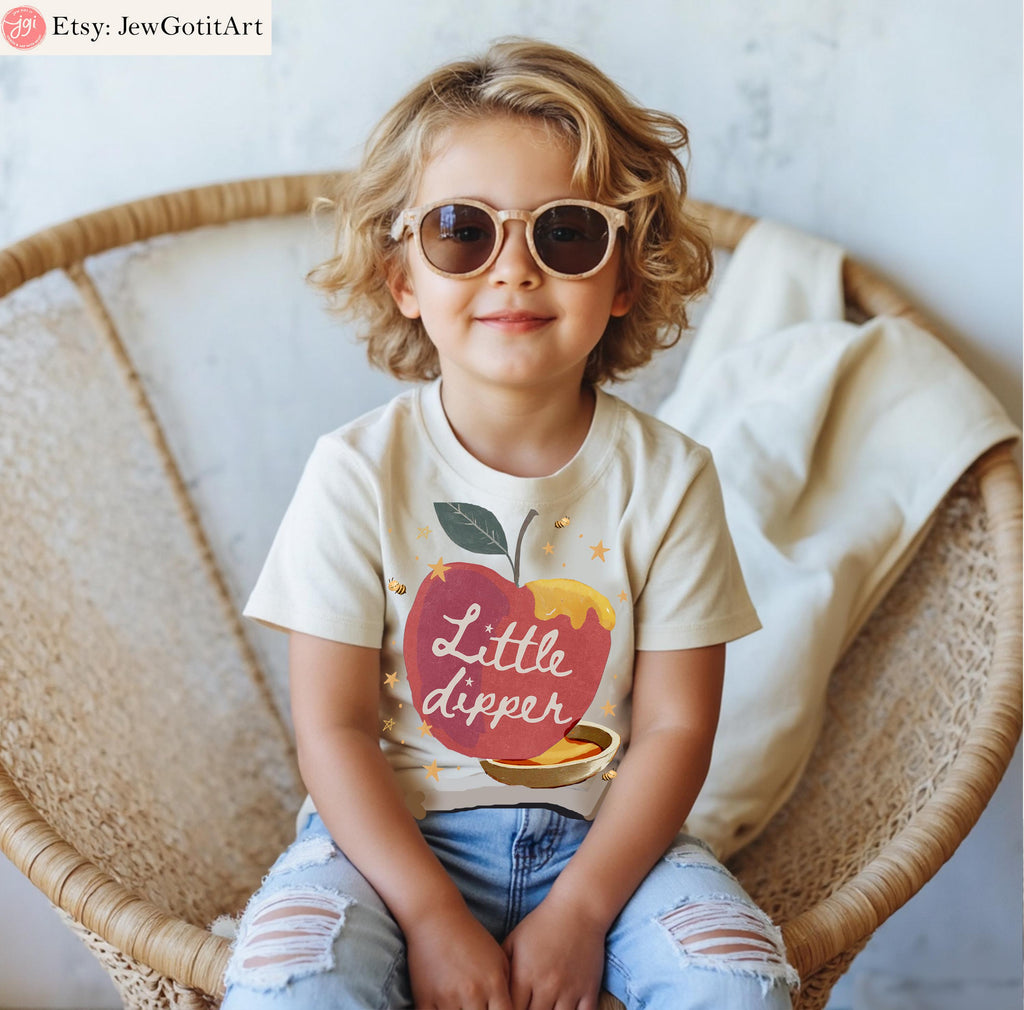 Rosh Hashanah Toddler Shirt Baby Onesie Little Dipper Apple & Honey Tee Jewish Holiday Gift Shana Tova Shirt Kid's T-Shirt Jewish Gifts