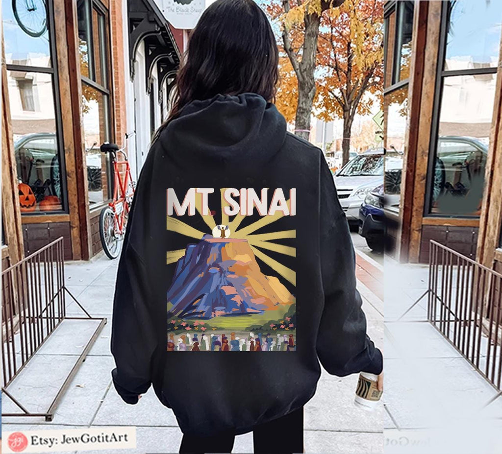 Shavuot Sweatshirt Shirt Mount Sinai Jewish Art Am Yisrael Chai T-Shirt Bible Gift Shavuos Holiday Shirt Jewish Gift Israeli Artist Design