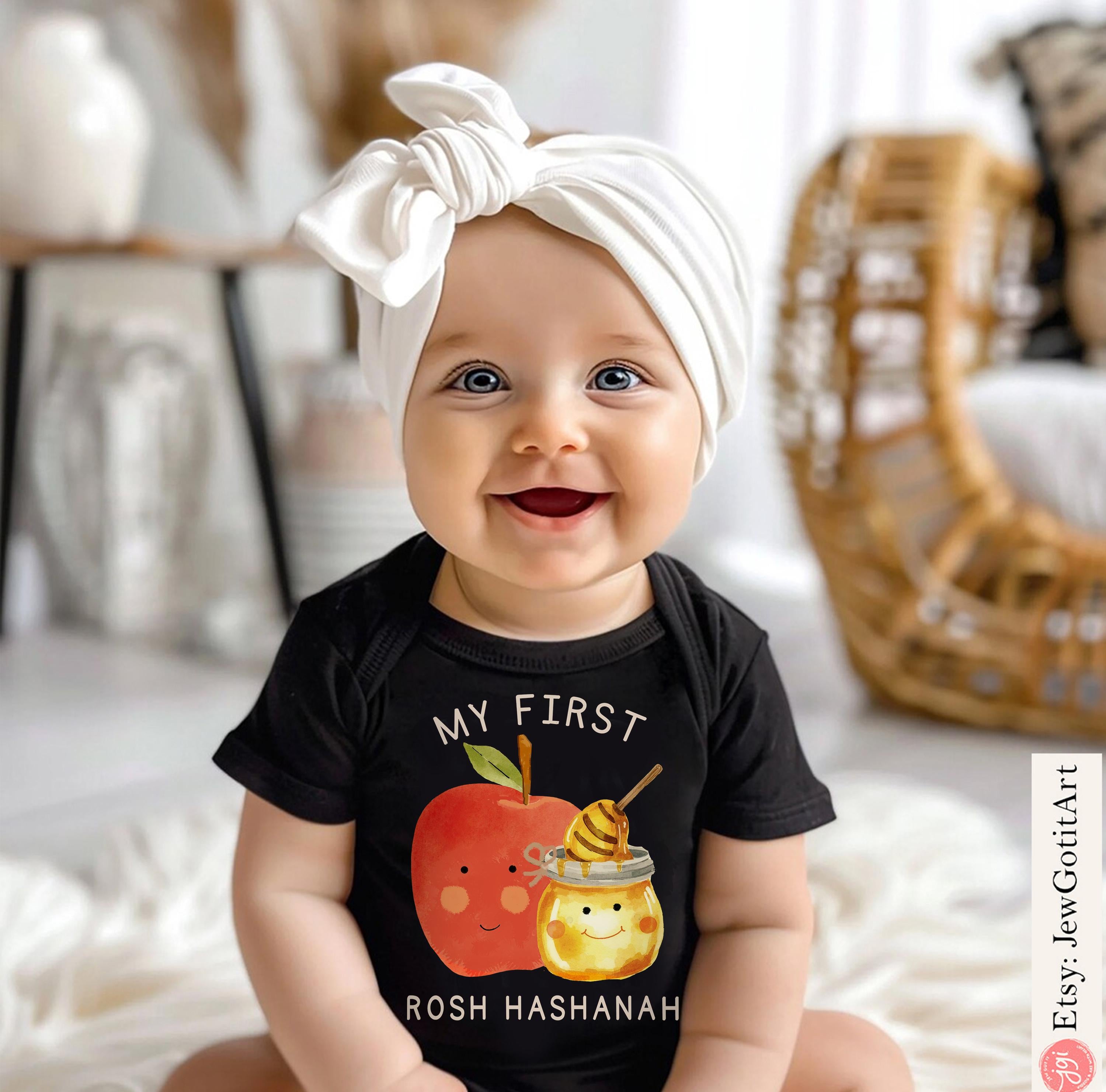 My First Rosh Hashanah Baby Onesie: Jewish New Year Gift