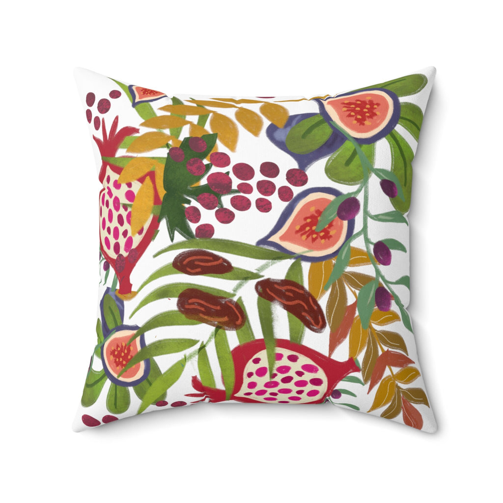 7 Species Fruit of Israel Faux Suede Square Pillow home decor couch pillow couch pillow modern pattern gift idea gift for her Hanukkah gifts