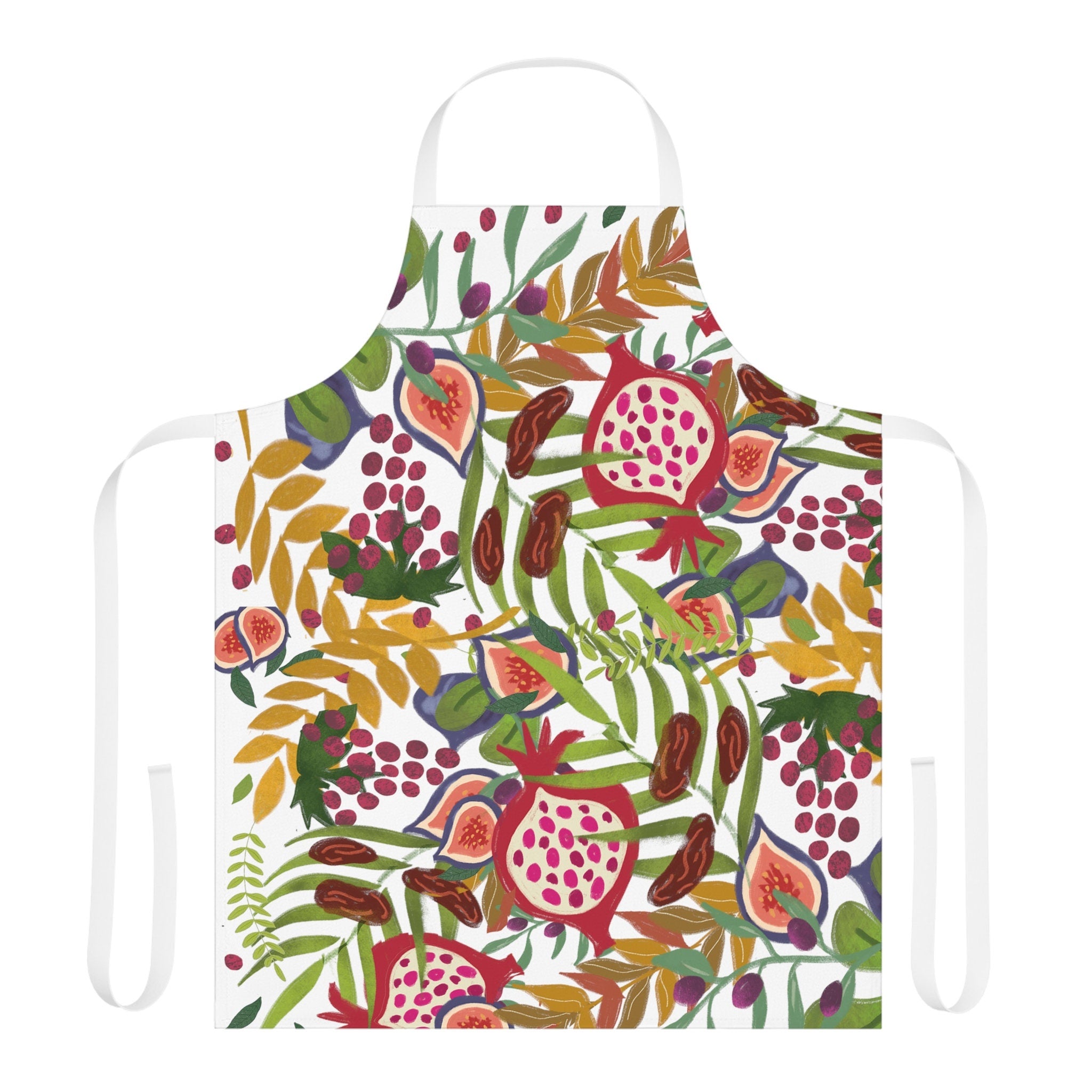 7 Species of Israel Apron, kitchen jewish gifts israel art israeli, hanukkah, hanukkah gifts fruit art kitchen decor apron for women pattern