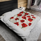 Israel Kalanit Flower Blanket Velveteen throw blankets 30x40 50x60 60x80 Art Jewish Holiday Purim Red Gifts gift flowers Israeli Artist