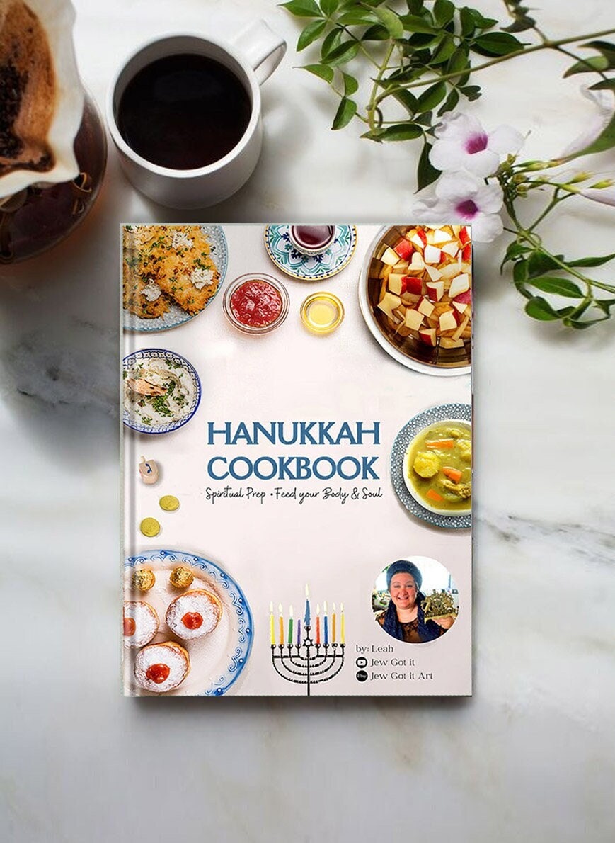 Hanukkah Cookbook Ebook Download Recipes blessings Spiritual Preparation Digital Chanukah Printable Jewish Holiday Menorah Dreidel Jokes