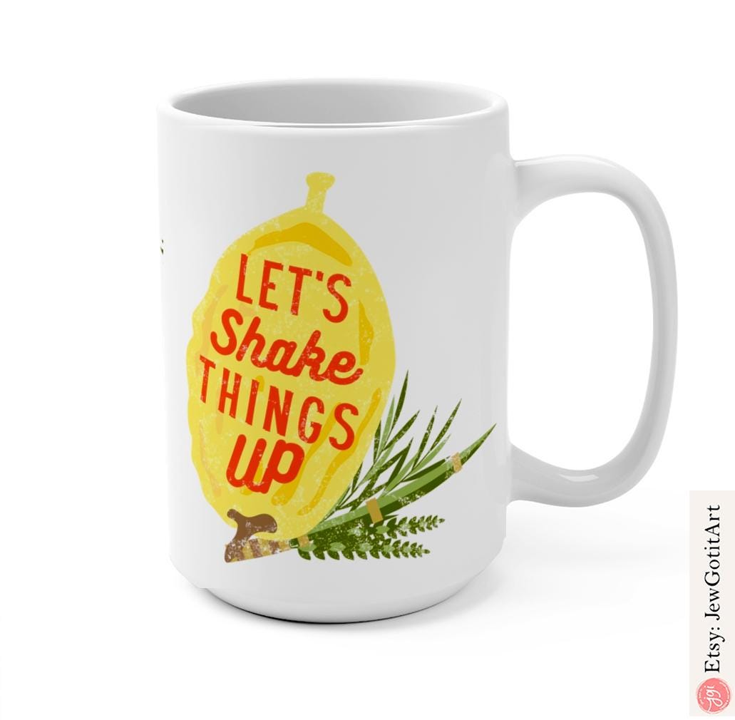 Sukkot Etrog & lulav 4 Species Mug, art, tea cup, coffee cup, Ceramic Mug 11oz 15oz, mug, Israel, Jewish, coffee mug, feast of tabernacles