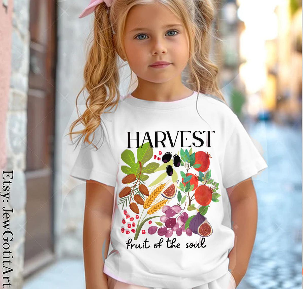 Harvest T-Shirt Design Shavuot Shirt Fall Fruit Tee Sweatshirt Autumn Shirt Thanksgiving Outfit Botanical Garden Gift Farm 7 Species Israel