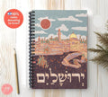 Jerusalem Notebook Spiral Vintage Art Journal Planner Cover Wire-O Hanukkah Notebook Lined Pages Diary Travel Gift Birthday Gift gifts