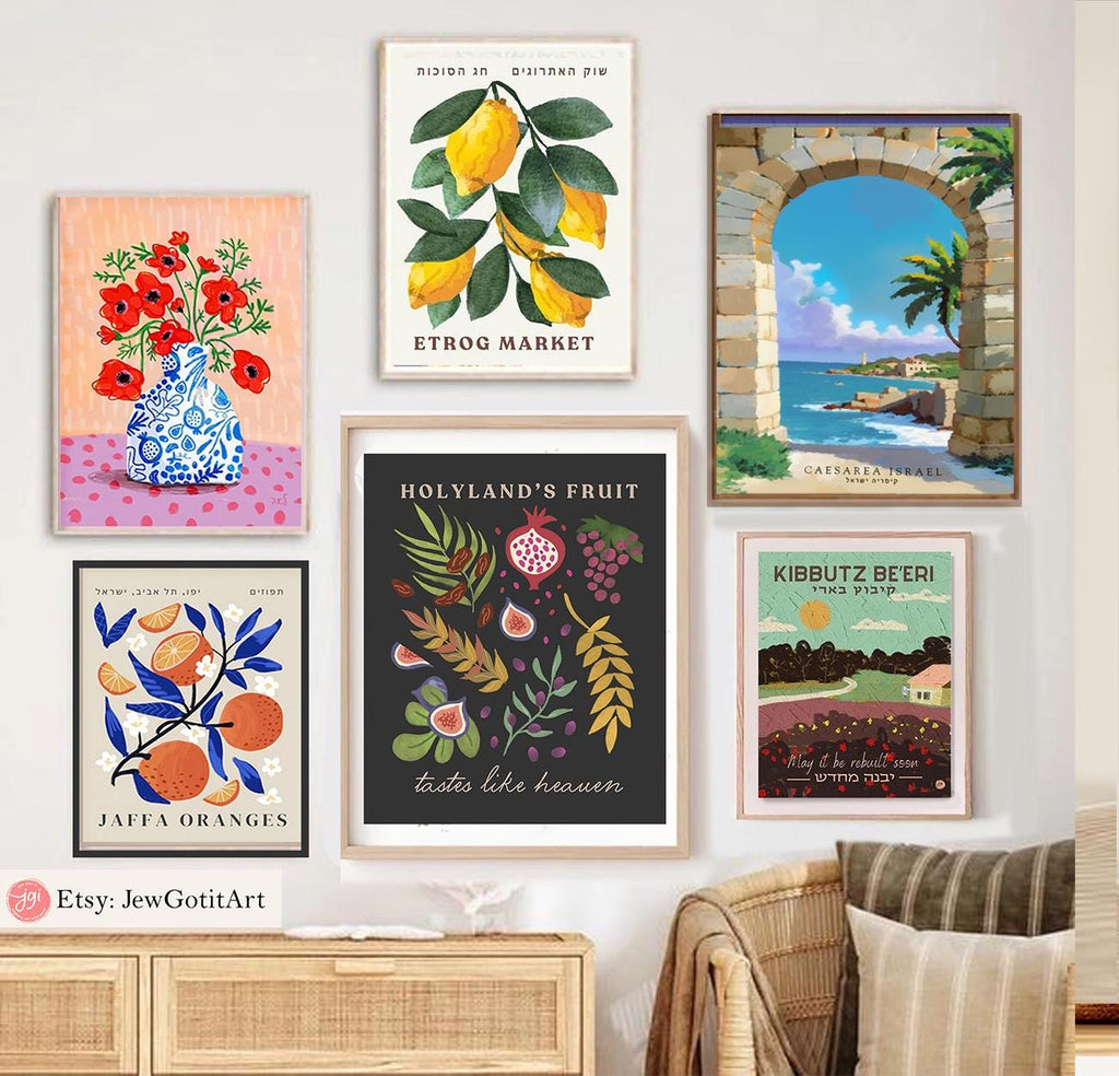 Caesarea Israel Beach Wall Art Mediterranean Sea Poster, Israeli Coastal Art, Caesarea Ruins Print, Beach Decor, Nature Art for Living Room