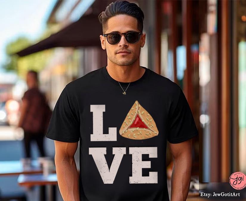I Love Hamantaschen Purim TShirt Sweatshirt Shirt Purim Costume Israeli Artist Jewish Holiday Gift Yisrael Chai Cookie Shirt Purim Gift