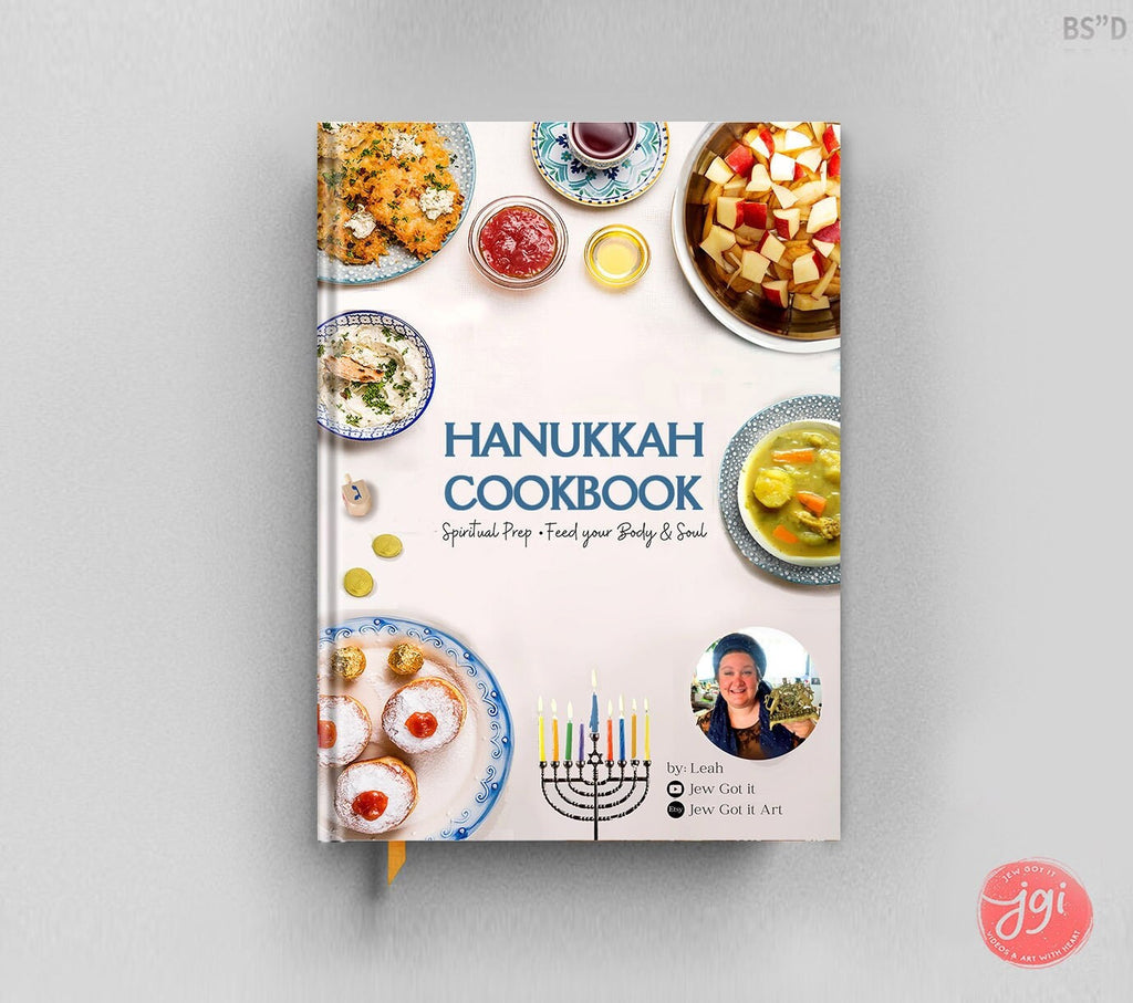 Hardcover Hanukkah Cookbook Recipe Book blessings Spiritual Preparation Chanukah Recipes Jewish Holiday Menorah Dreidel Jokes gifts Gift