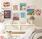 Grow with Emuna Art Print Poster | Flower Wall Art Poster | Hand Drawn Flowers | Israeli Jewish Gift | Israeli Artist | Flowers Art Print