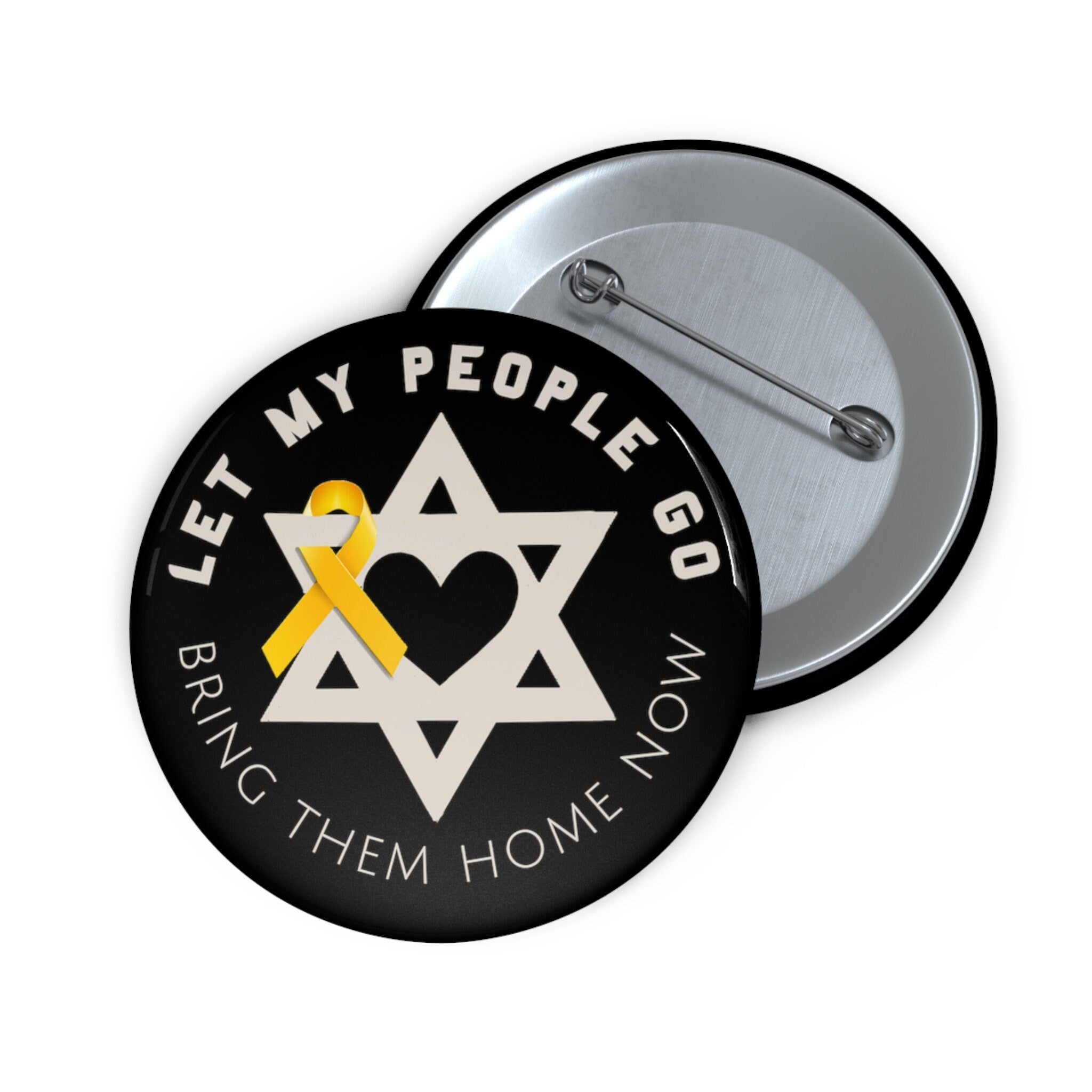 Yellow Ribbon Pin Set: Star of David, Let My People Go