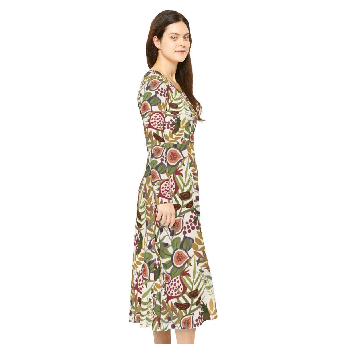 7 Species of Israel Print Dress: Rosh Hashanah Jewish Holiday Outfit