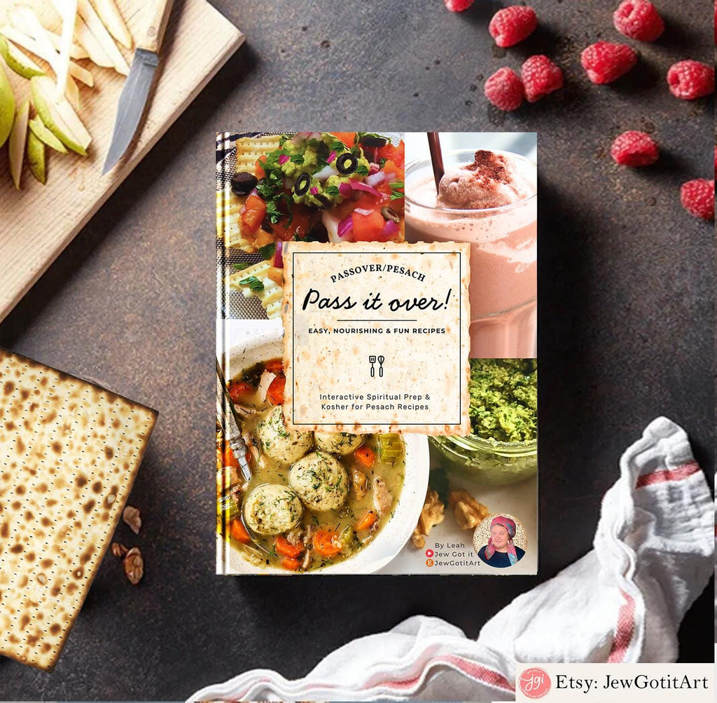 Passover Cookbook Hardcover | Kosher for Pesach Recipes | Jewish Holiday Blessings | Spiritual Gift | Food Jokes | Kosher Recipes for Pesach
