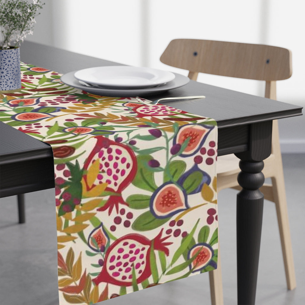 7 Species Israel Table Runner Jewish gift Shabbat Israel Art pomegranates Fruits Israel jewish gift jewish art Hanukkah gifts table decor