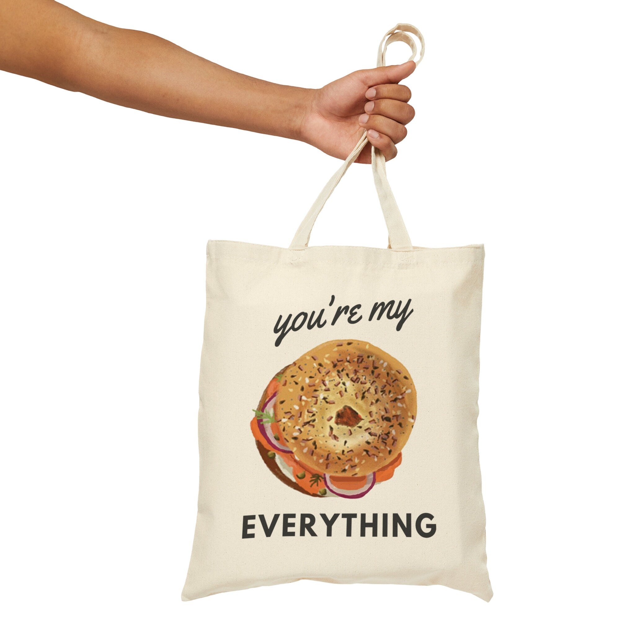 Everything Bagel Tote bag, cotton canvas bag, Tote bag, Aesthetic tote bag, Aesthetic, Gift for her, Gift for him, Art tote bag, Art, bagel