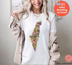 Fruits & Produce of Israel 7 sPecies Israel Shape State fruit shirt woman shirt jewish gift Israeli Artist Gift for her shirt Purim Gifts