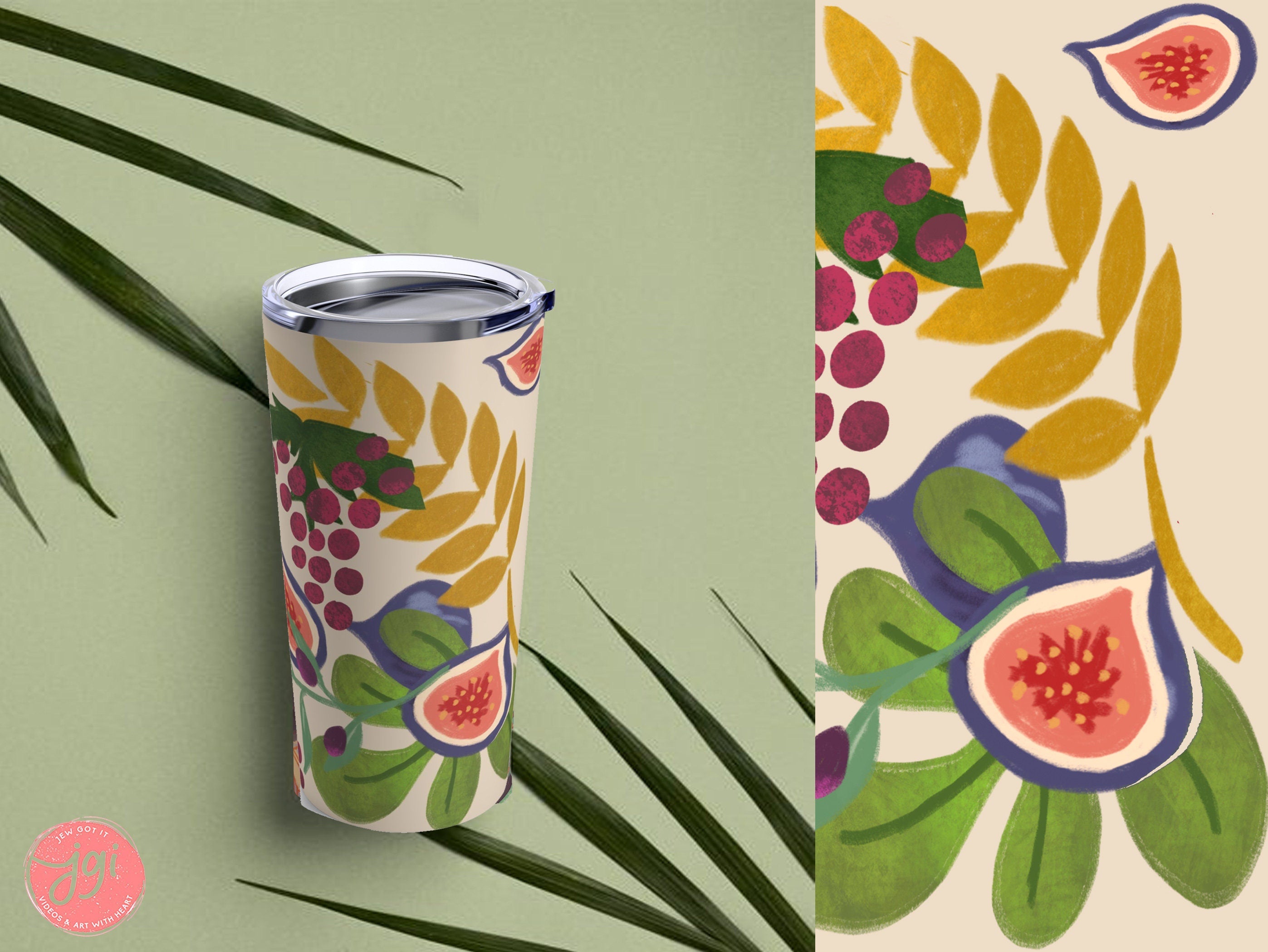 Tumbler 7 Species of Israel, Fruits of the Holyland | Fruits, water bottle, tumbler, travel mug, stainless Steel, Tumbler Cup, gift for her