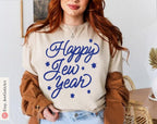 Happy Jew Year TShirt Rosh Hashanah Am Yisrael Chai graphic tees tshirt  jewish gift Israeli Artist Hashana Jewish Holiday Gifts Shana Tova
