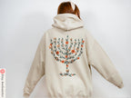 Menorah Hanukkah Sweater T-Shirt Unisex Floral Art Sweatshirt Jewish Gift from Israeli Artist Israel Jewish Shirt Chanukah Israeli Artist