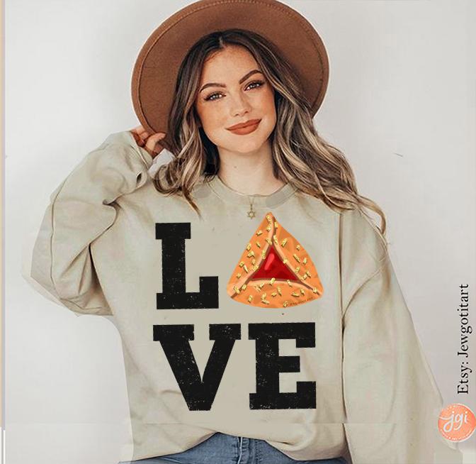 I Love Hamantaschen Purim TShirt Sweatshirt Shirt Purim Costume Israeli Artist Jewish Holiday Gift Yisrael Chai Cookie Shirt Purim Gift