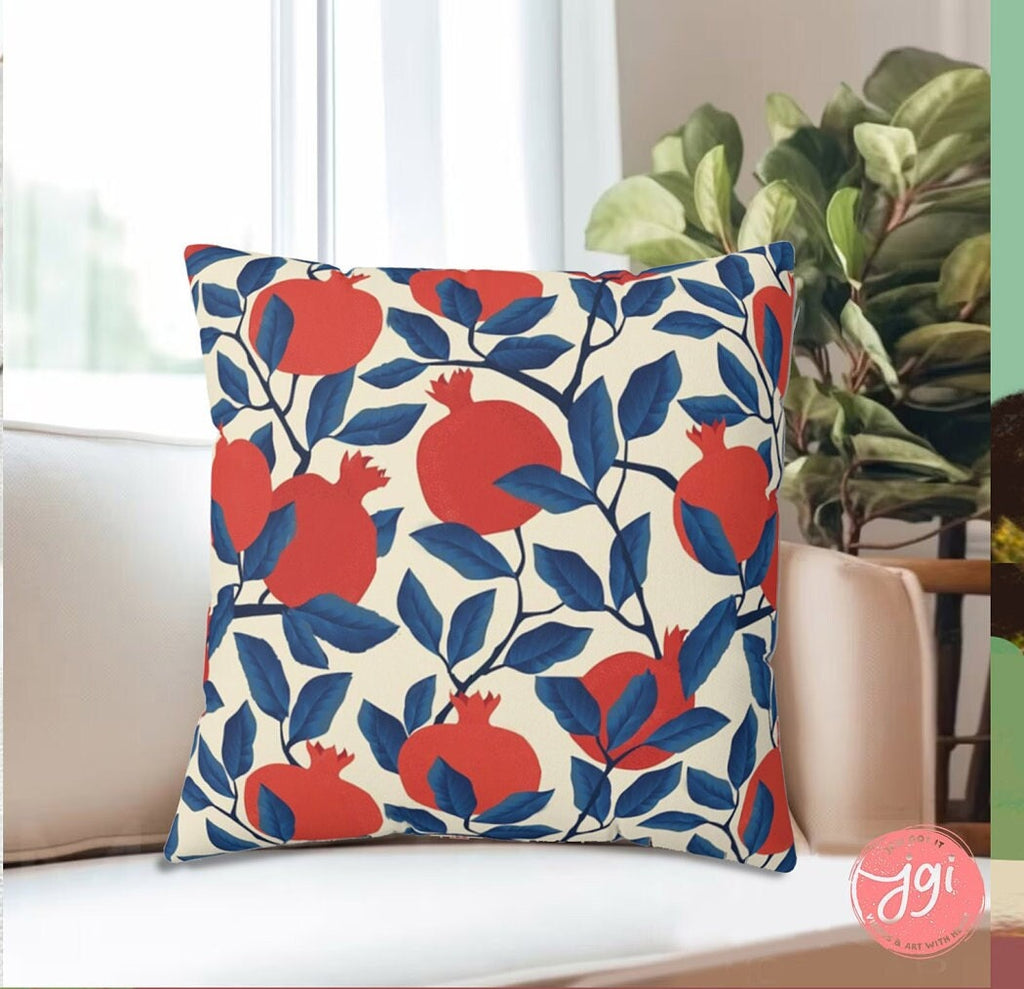 Israel Patterns Faux Suede Square Pillow home decor pillow couch modern pattern gift idea fruit flowers Passover Pesach gifts FREE SHIPPING