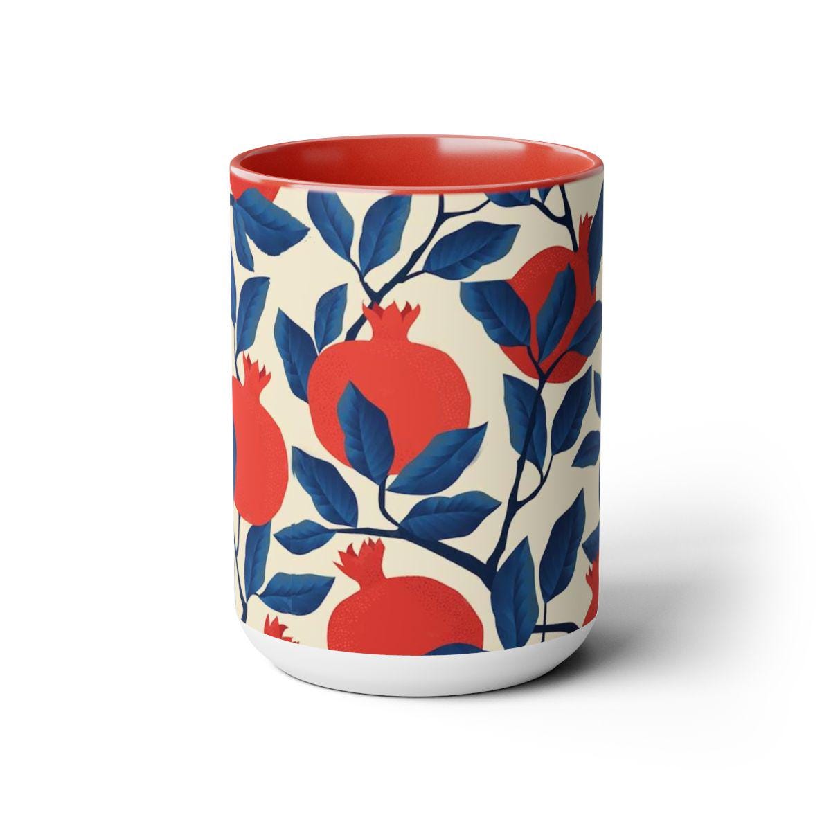 Pomegranate Red Mug 11oz 15oz Am Yisrael Chai, jewish art coffee cup Ceramic Mug Israel Jewish gift Rosh Hashanah Gift Israeli Fruit Mug