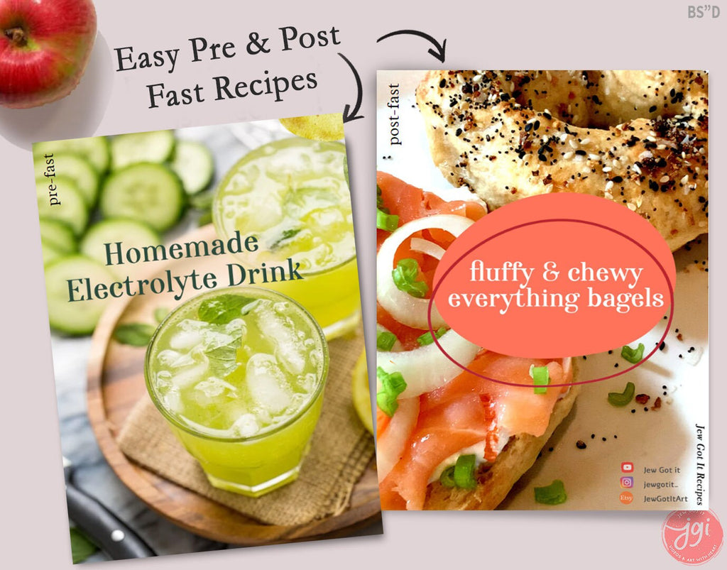 Printable Yom Kippur Spiritual Prep Download, Cookbook Recipes pre post Fast, blessings, Ebook, shana tova, gift, Digital, jewish holiday